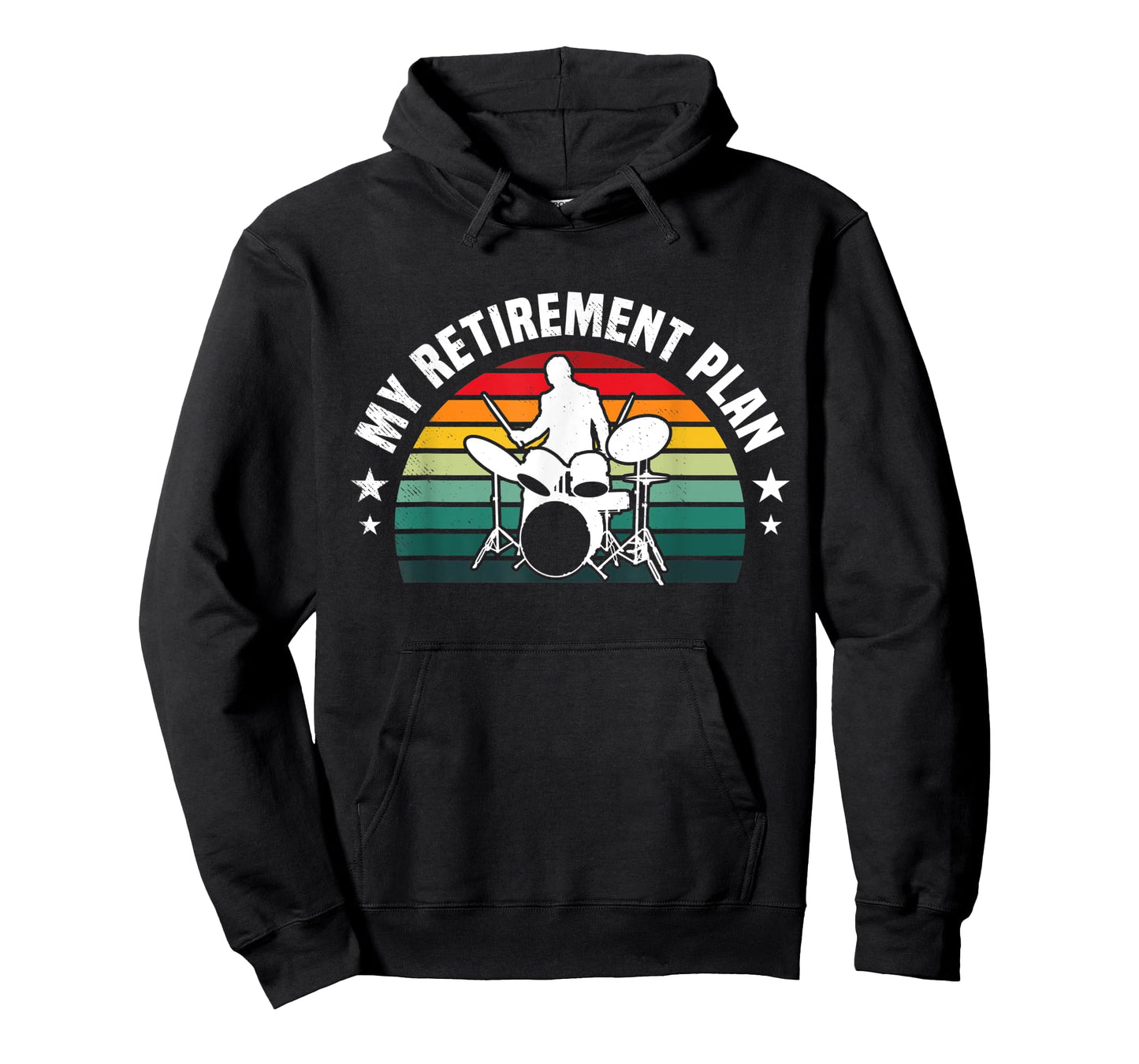 Drummer musician retirement plan retro sunset art T-Shirt