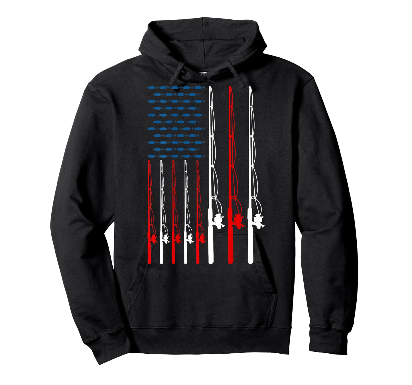 American Flag Fishing Rod Fishing Lover Funny Fisherman T-Shirt