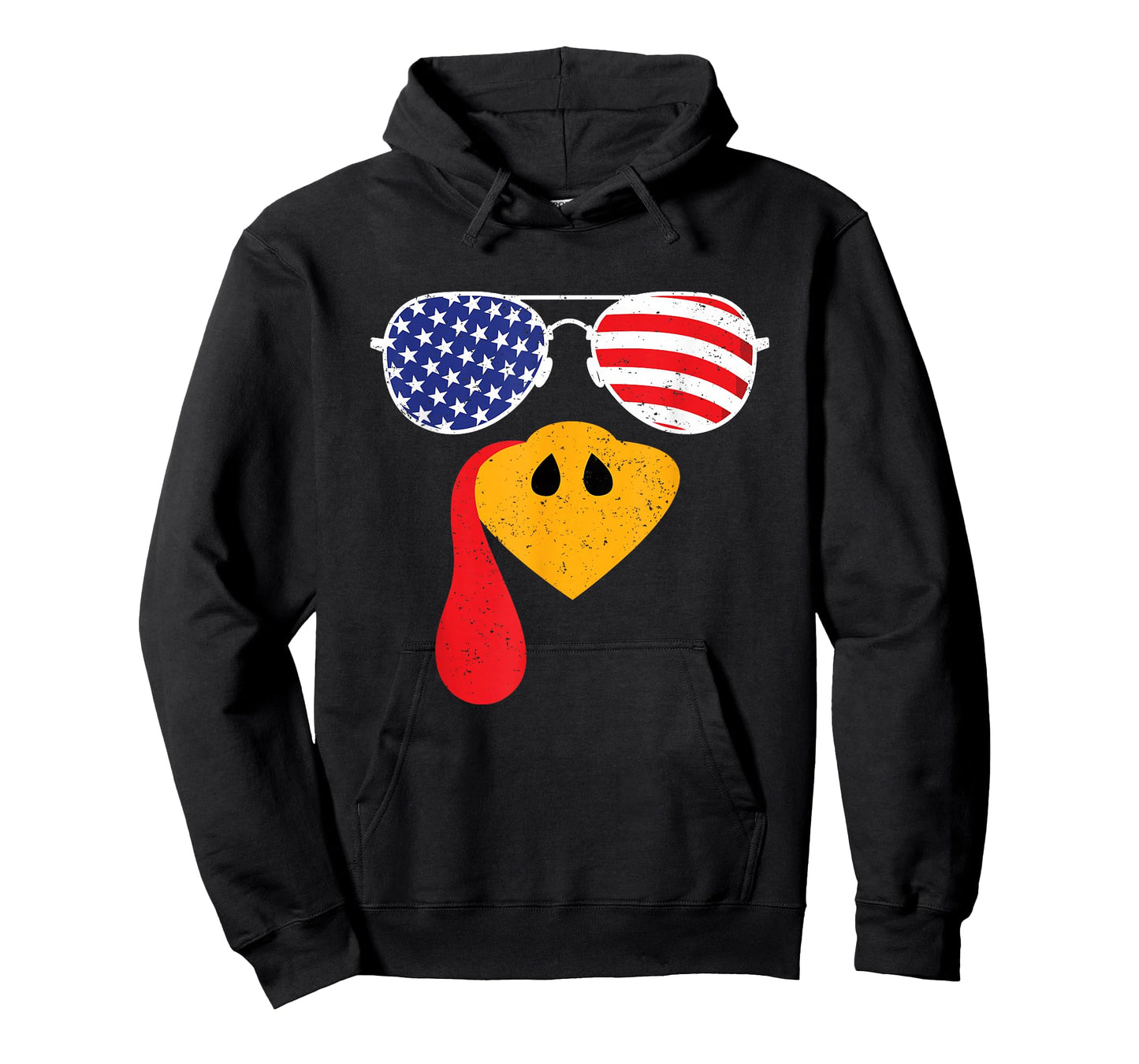 Turkey Face Flag Sunglasses Thanksgiving Family Outfits T-Shirt