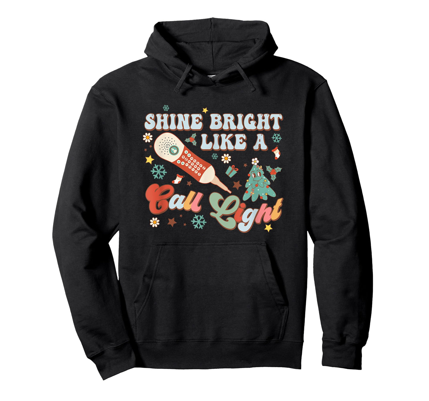 Christmas Xmas Nurse Nursing Shines Bright Like A Call Light T-Shirt