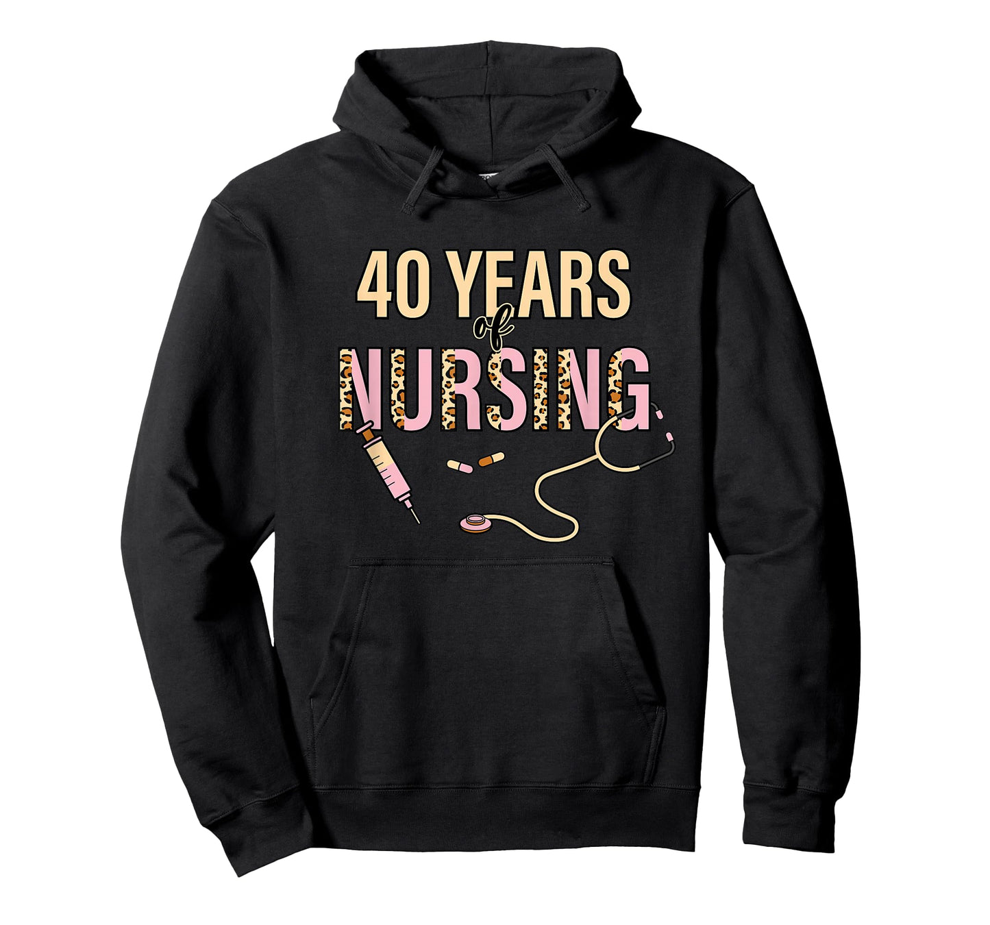 40 Years of Nursing 40th Nurse Anniversary Leopard Print T-Shirt