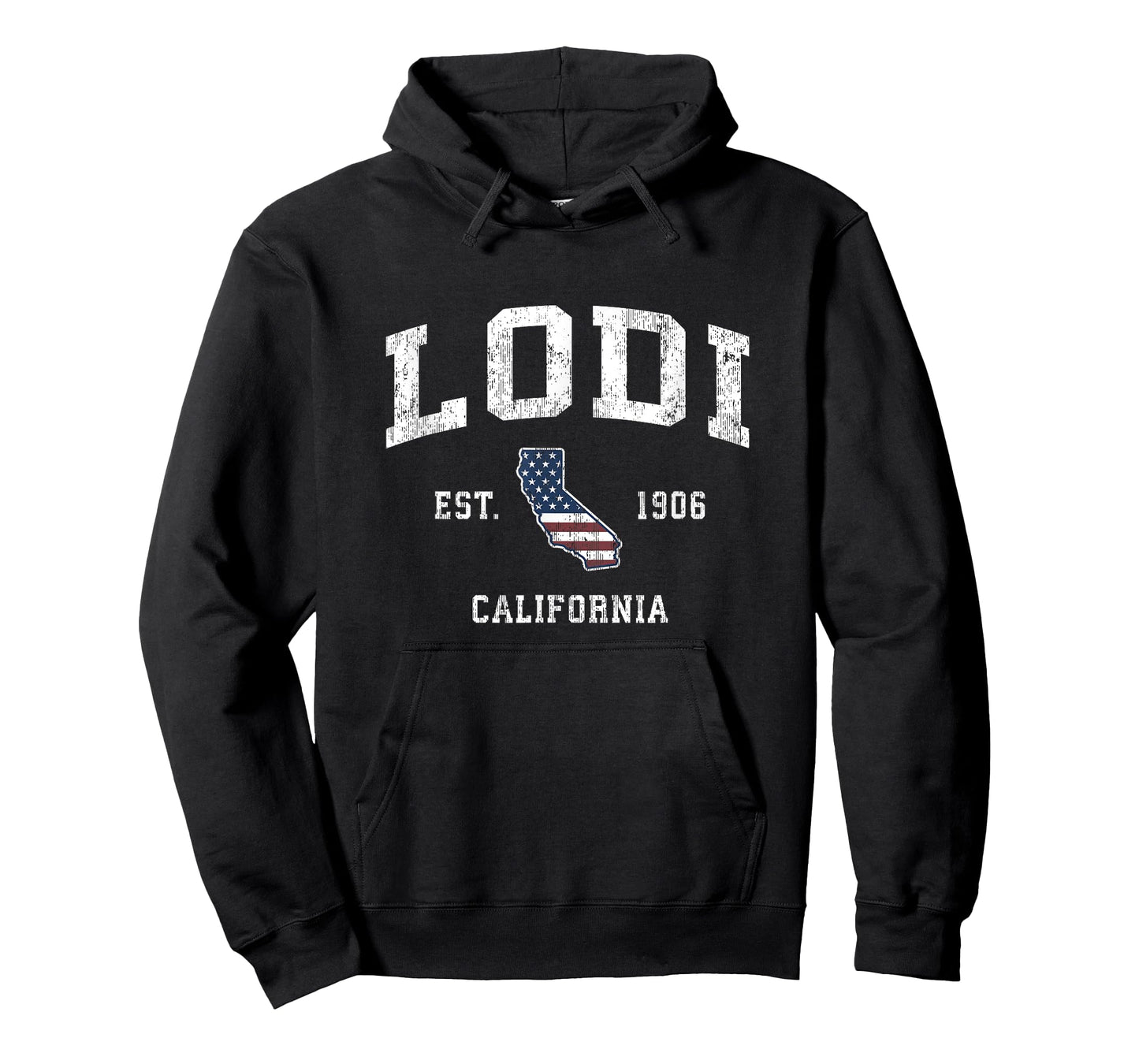 Lodi California CA Vintage American Flag Sports Design T-Shirt