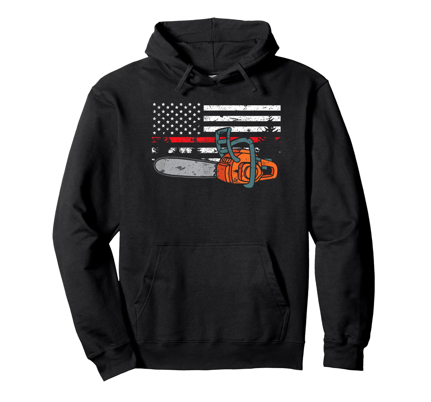 Wildland Firefighter Chainsaw Red Line American Flag T-Shirt for Women Men