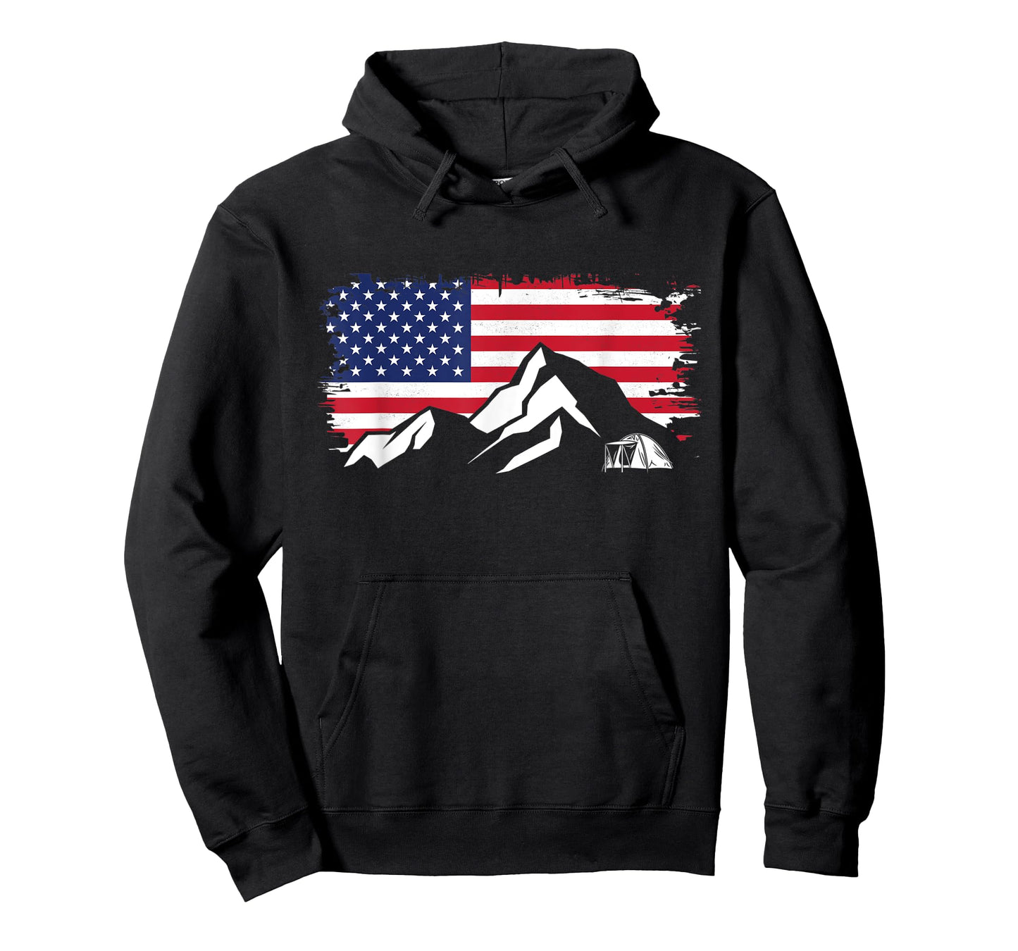 American Flag Outdoor Camping Apparel - Hiking Camping T-Shirt for Women Kids Men