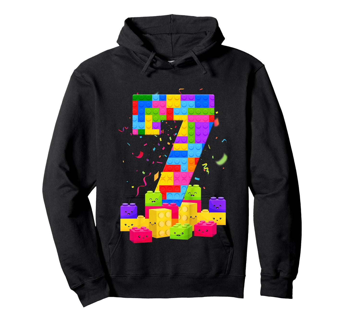 7 Years Old Builder Boy Girl Building Blocks 7th Birthday T-Shirt