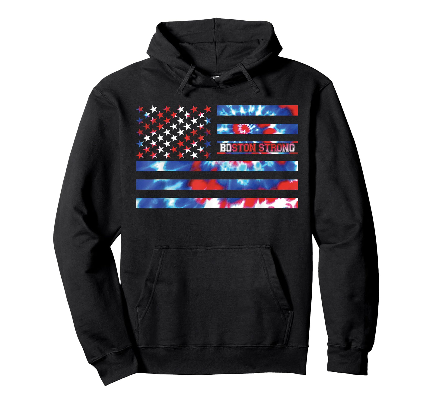 Boston Strong Tie Dye Red White Blue Patriotic American Flag Women Kids Men T-Shirt