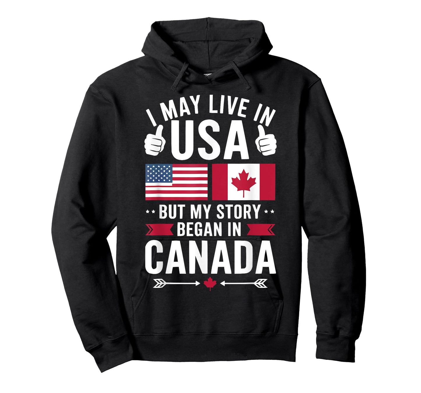 Half American Half Canadian USA Flag Canada America T-Shirt