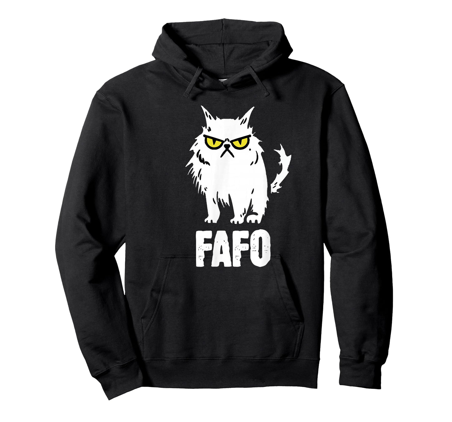 Funny Cat Designs Unisex-Adults FAFO Cat T-Shirt - Black - Small - Short Sleeve - Crew Neck - Classic Fit - All Seasons