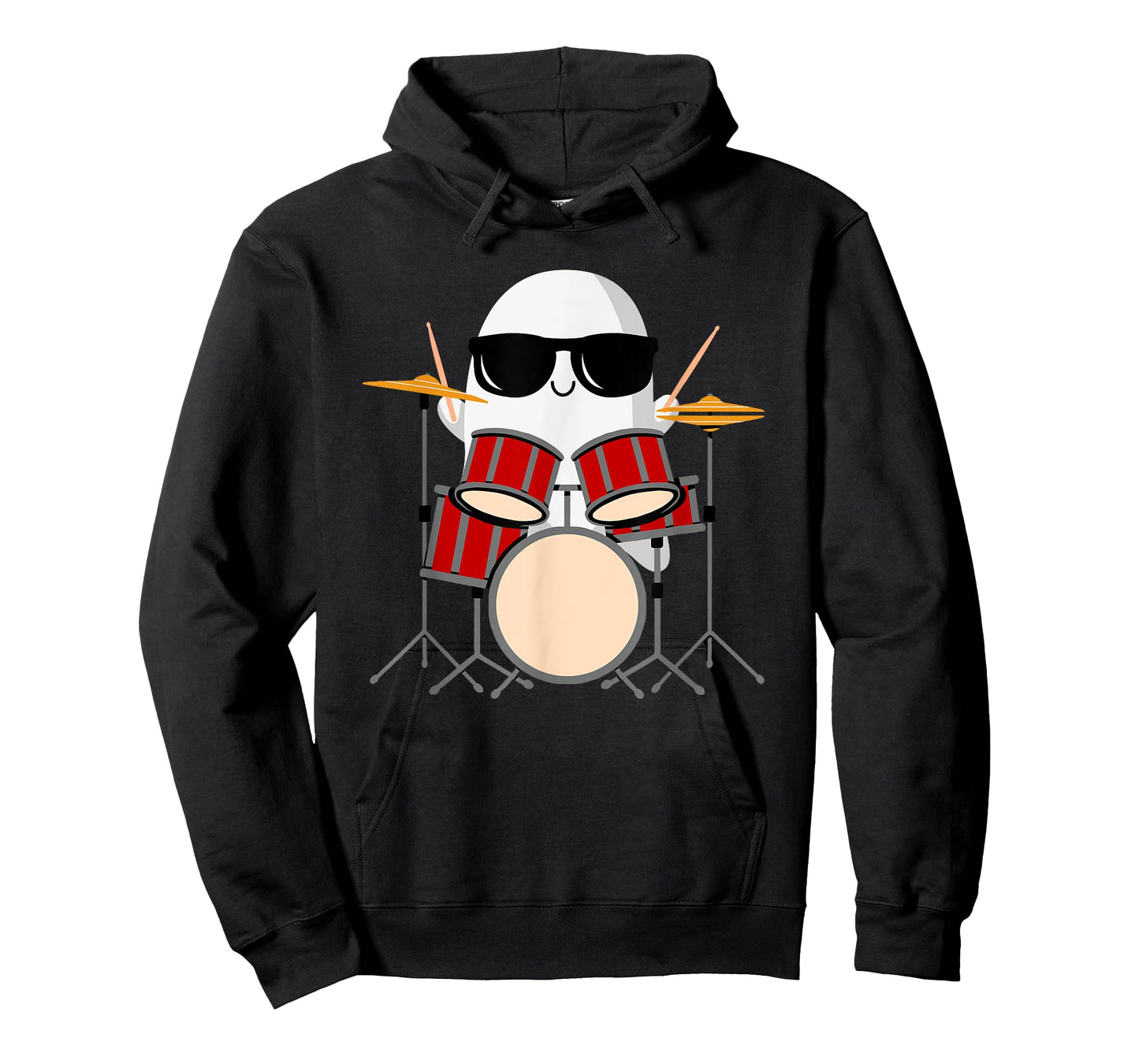 Funny Ghost Drummer - Spooky & Cool Halloween Drum Music T-Shirt