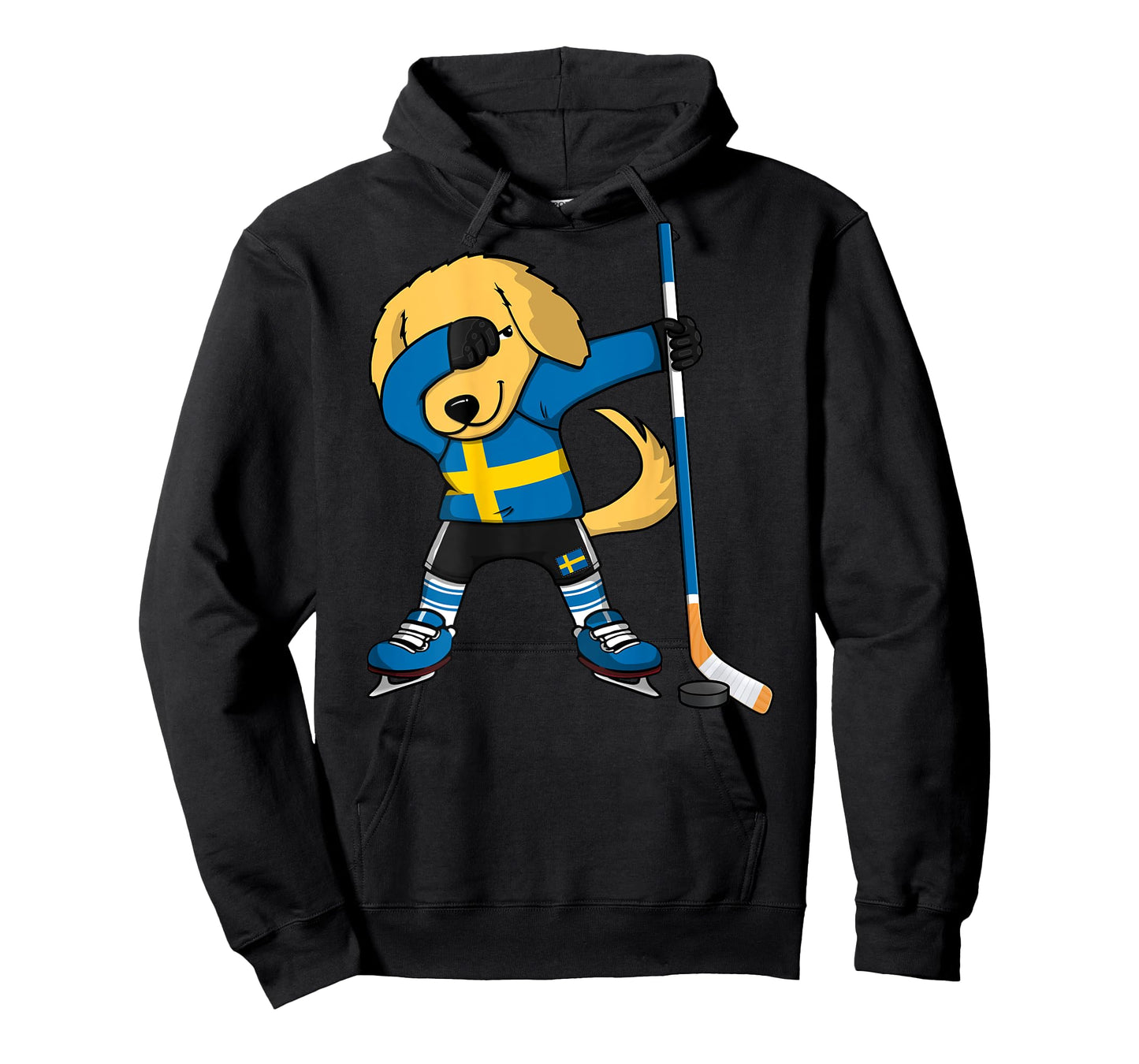 Dabbing Golden Retriever Sweden Ice Hockey Lovers Jersey Art T-Shirt