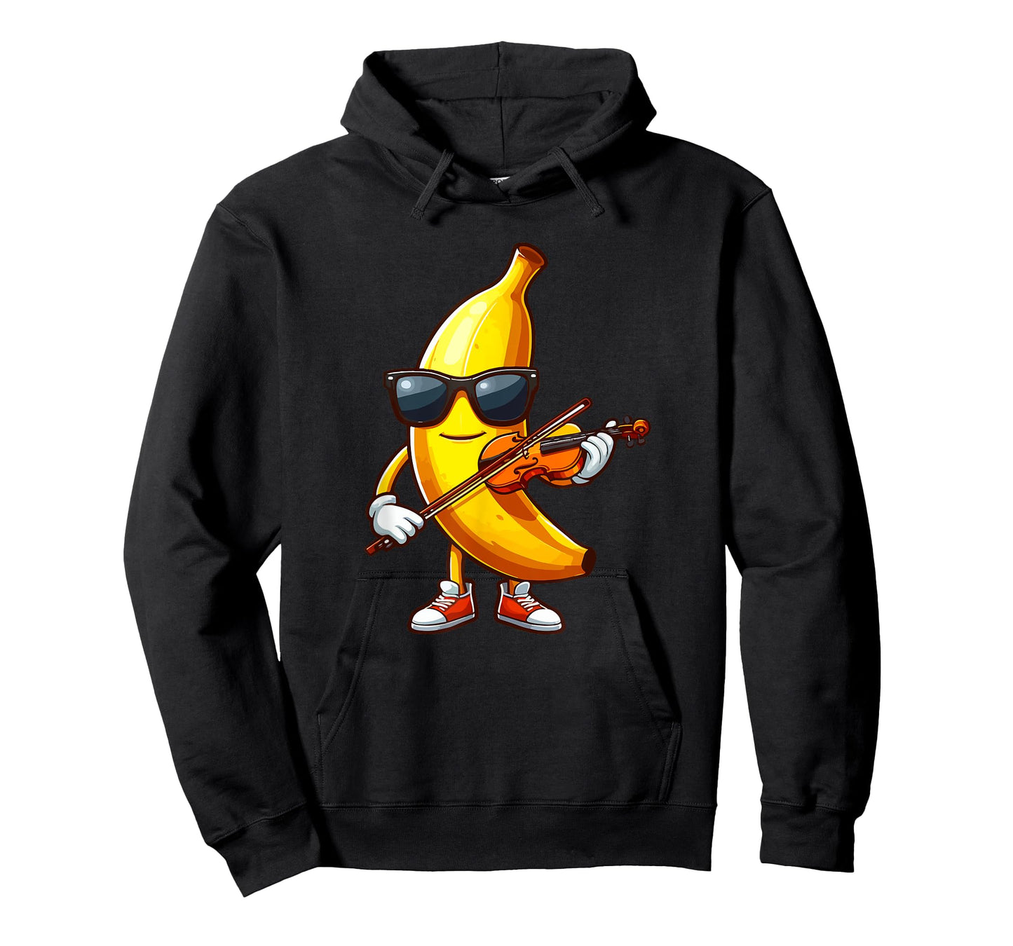 Banana Sunglasses Playing Violin Funny Fruit Instrument T-Shirt