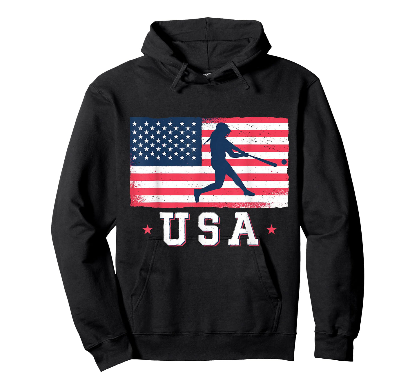 USA Flag Team Softball 4th of July T-Shirt