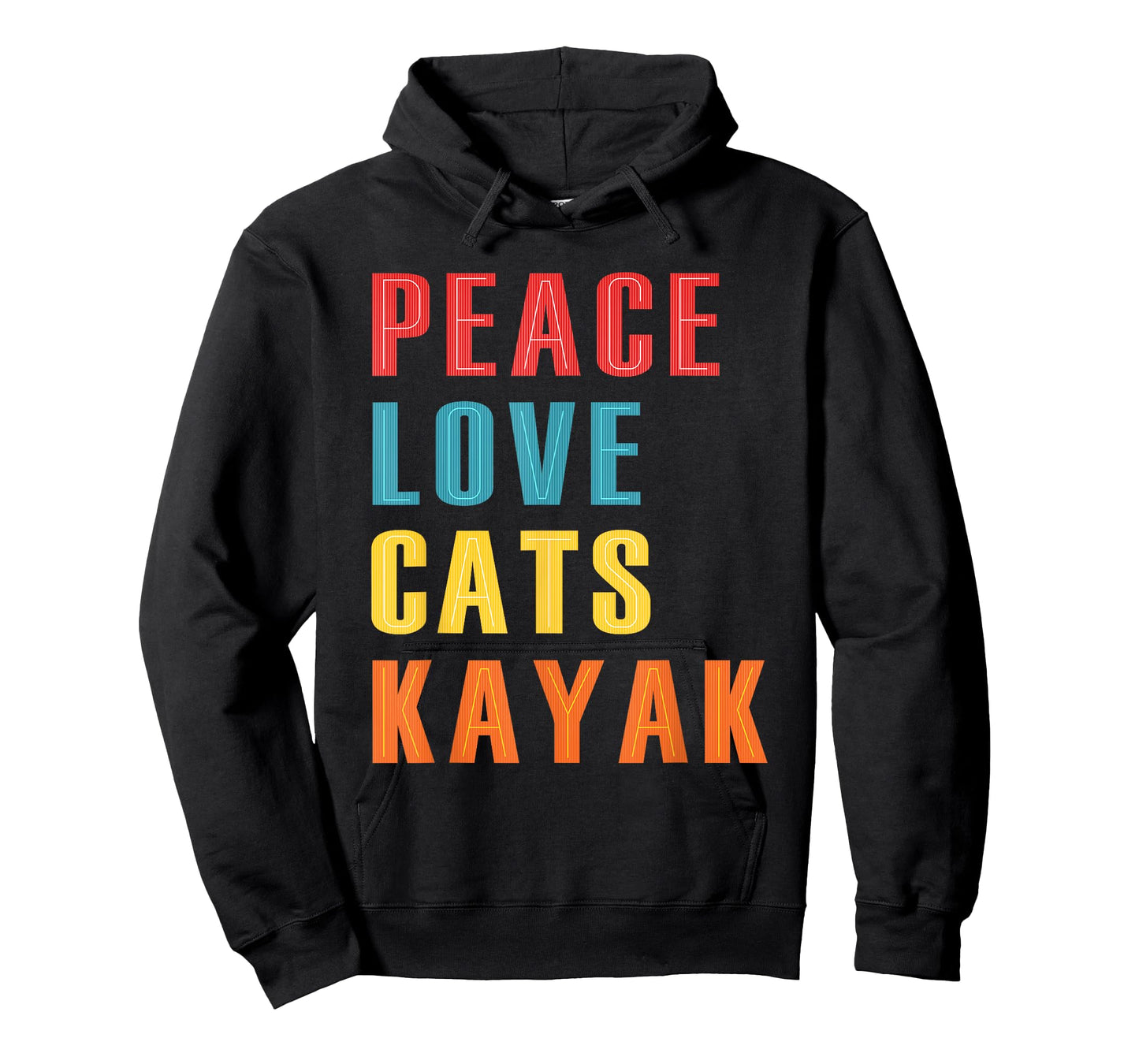 Peace Love Cats Kayak Funny Kayaking Boating Cat Enthusiasts T-Shirt