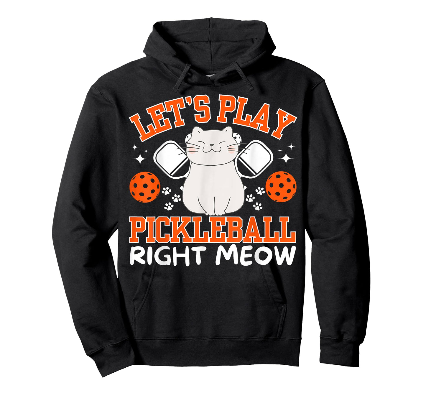 Pickleball Apparel Paddle Ball Cats Accessories - Funny Pickleball Cat T-Shirt - Black, Small - Unisex-Adult, Kids - Short Sleeve - Humorous, Casual