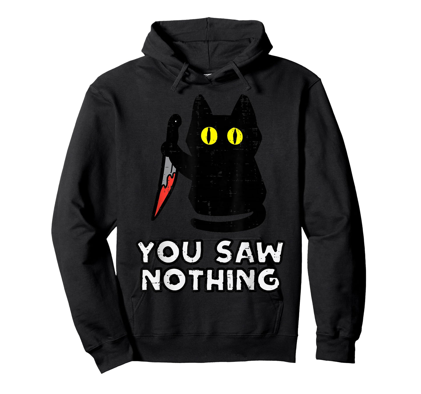 You Saw Nothing Black Cat Funny Halloween T-Shirt