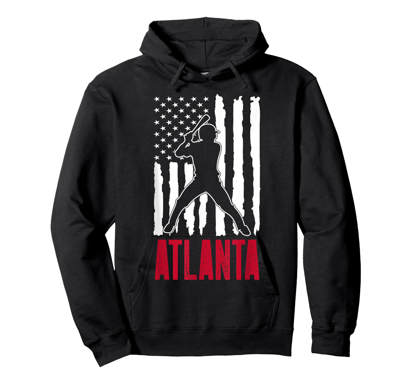 Vintage Atlanta American Flag Distressed Baseball T-Shirt