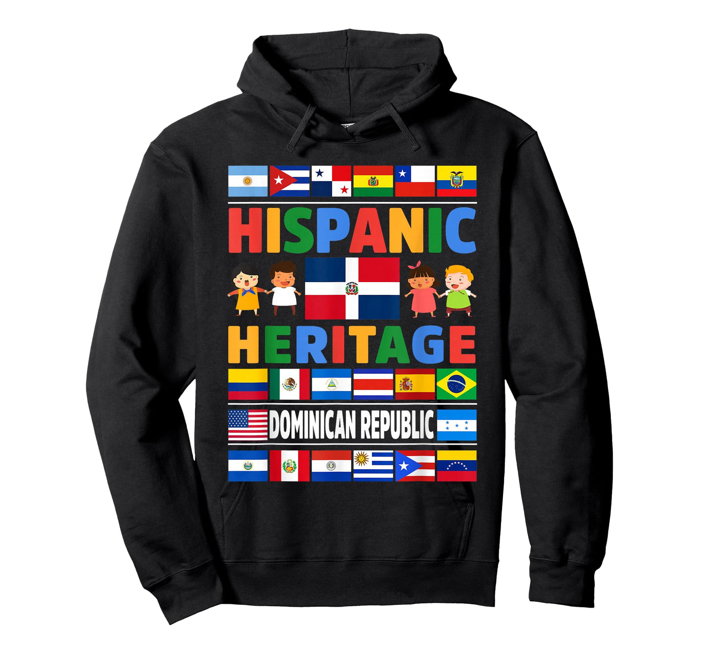 Hispanic Heritage Month Dominican Republic Flag Latino Kids T-Shirt