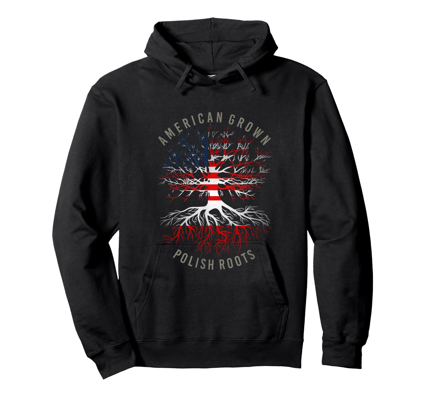 American Grown Polish Roots USA Poland Flag Heritage Tree T-Shirt