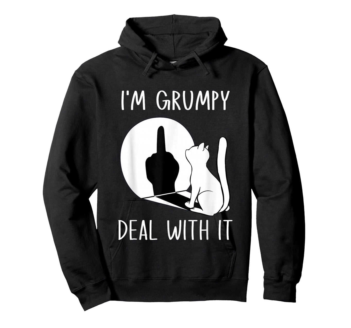 Funny Cat Shadow I'm Grumpy Deal With It T-Shirt