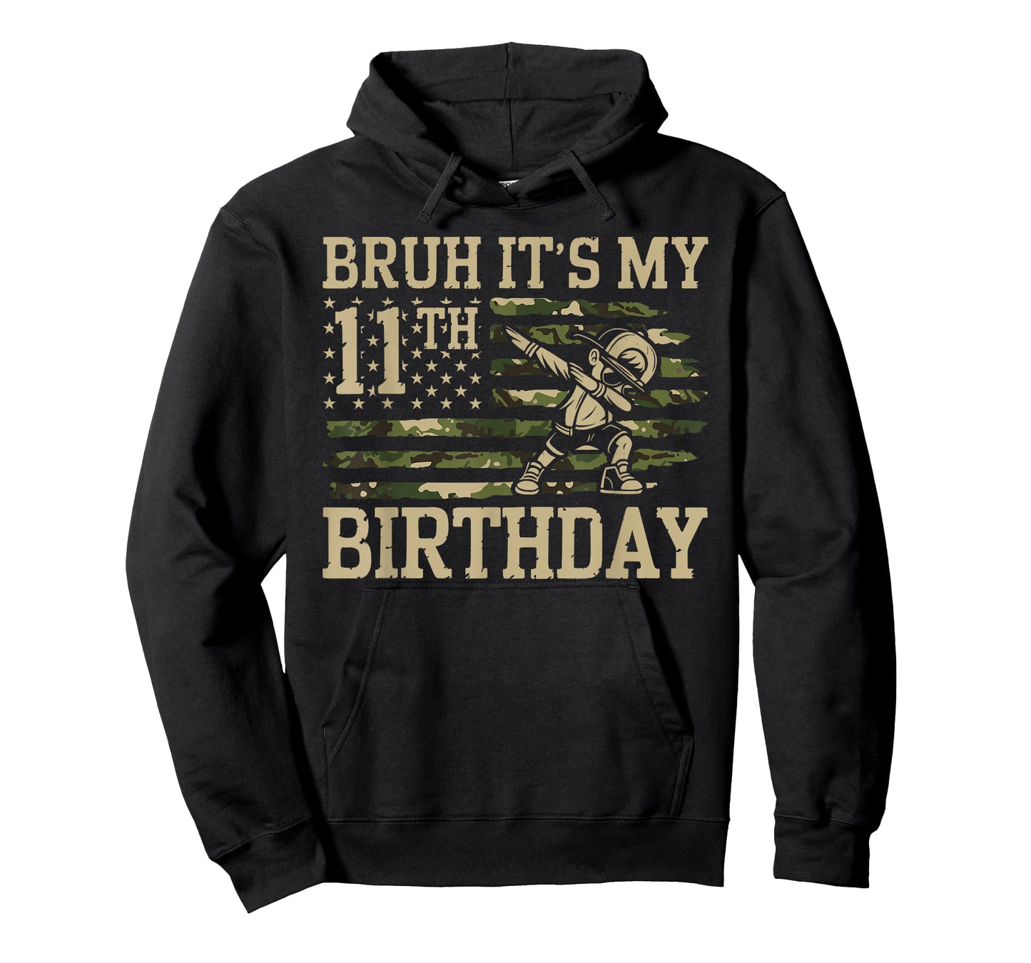 11 Year Old Dabbing Boy Bday Camo Bruh It’s My 11th Birthday T-Shirt