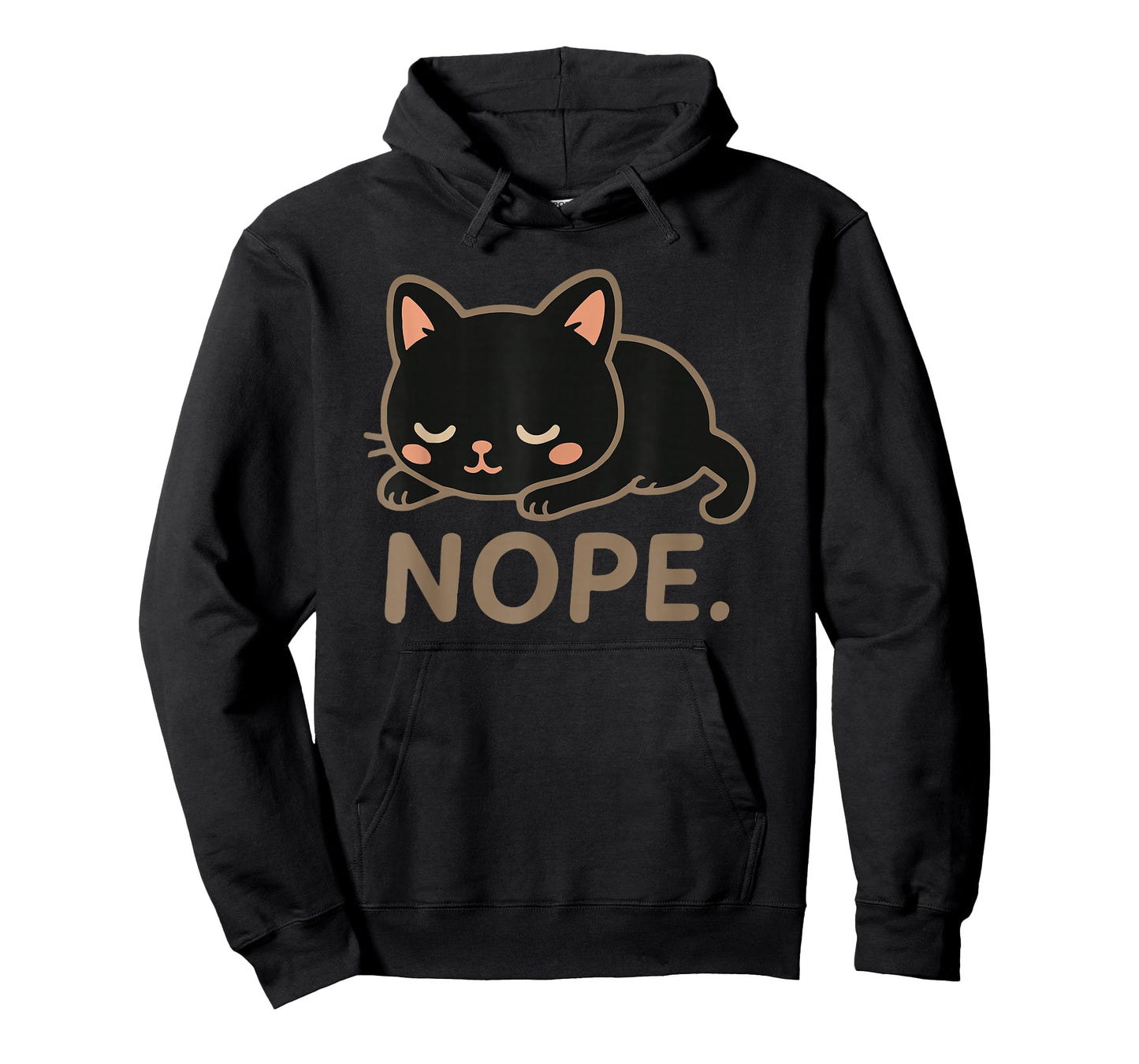 Lazy Black Cat-Shirt Nope Not Today Dad Mom Men Women Funny T-Shirt