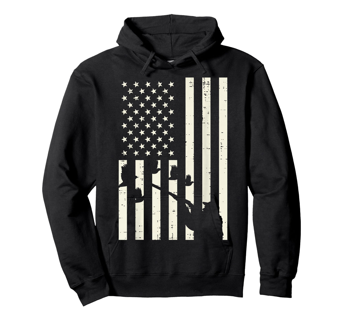 Flag Quail Pheasant Hunting Vintage Upland Hunt Patriotic T-Shirt