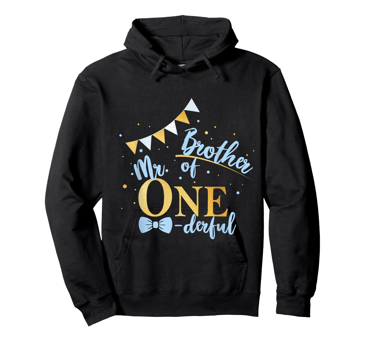 Brother Of Mr One-derful Party Blue-Gold Boy 1st Birthday T-Shirt