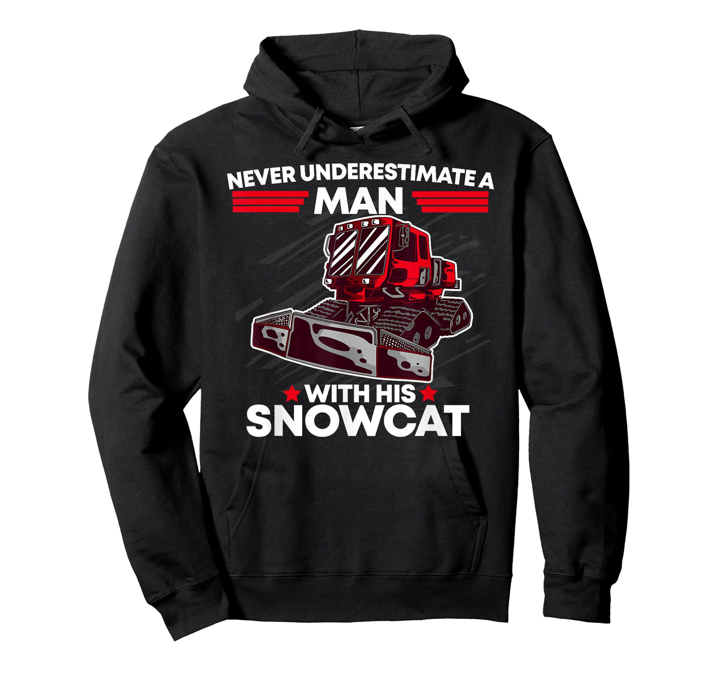 Snowcat Man Dad Groomer Cool Winter Sports US Flag T-Shirt