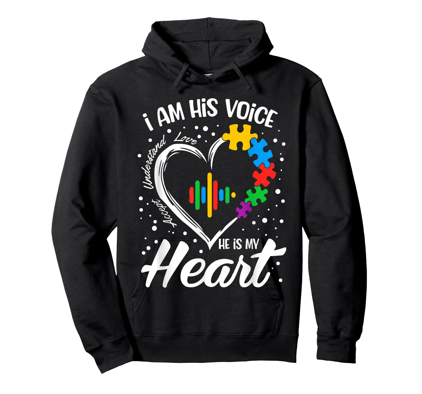 Autism Awareness Mom Shirt I Am His Voice He Is My Heart T-Shirt