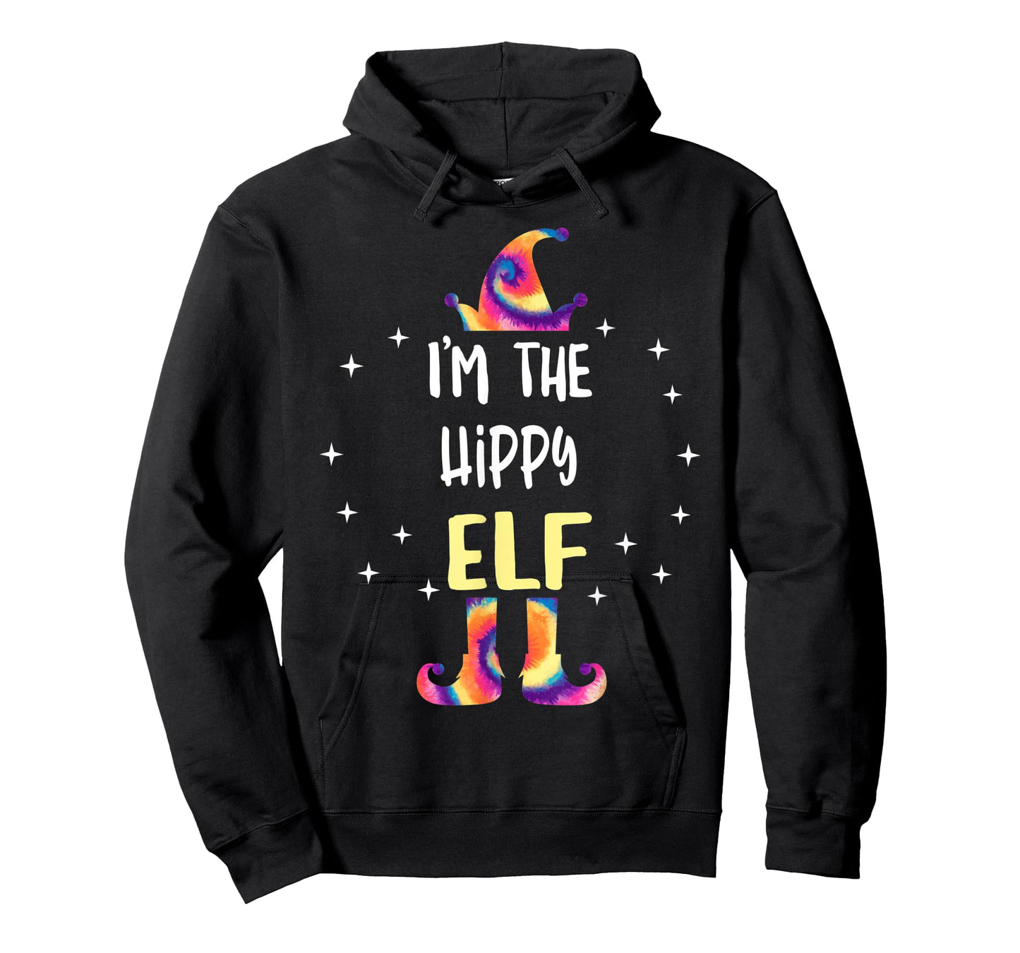 I'm The Hippy Elf Tie Dye Christmas Matching Family T-Shirt