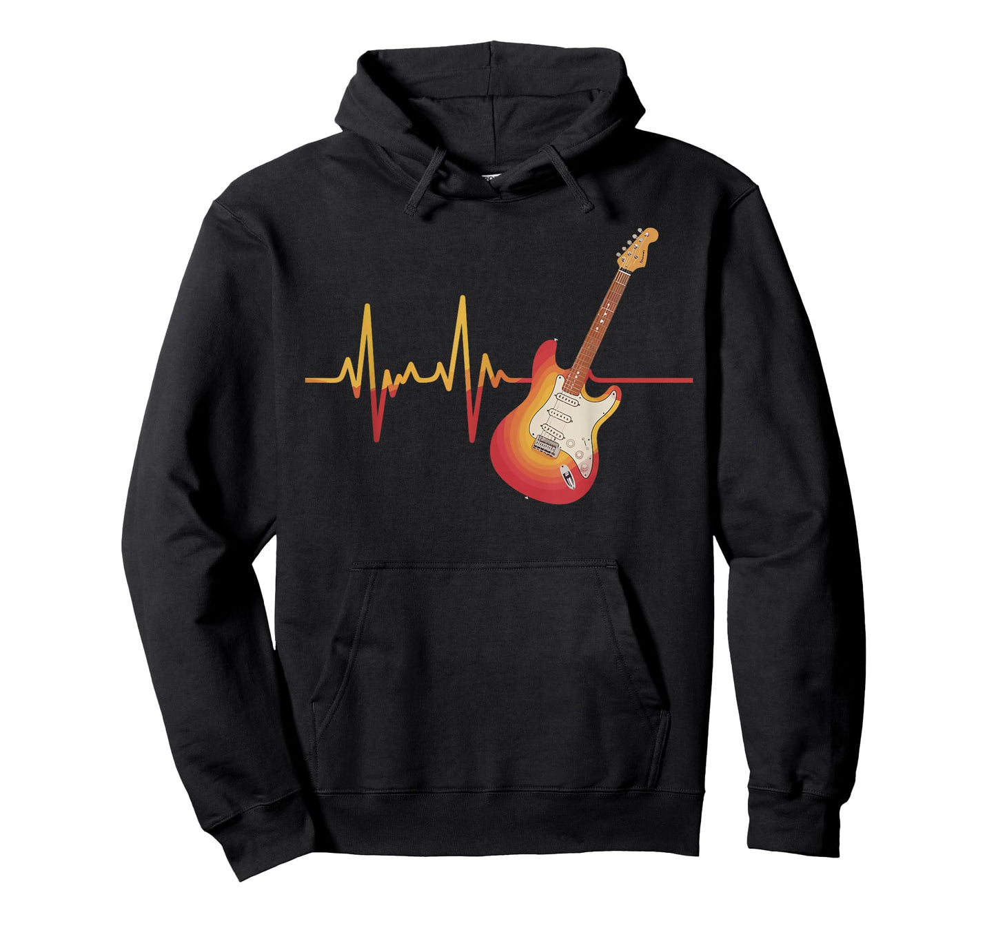 Retro Acoustic Guitar Heartbeat Music Lover Gifts Guitarists T-Shirt