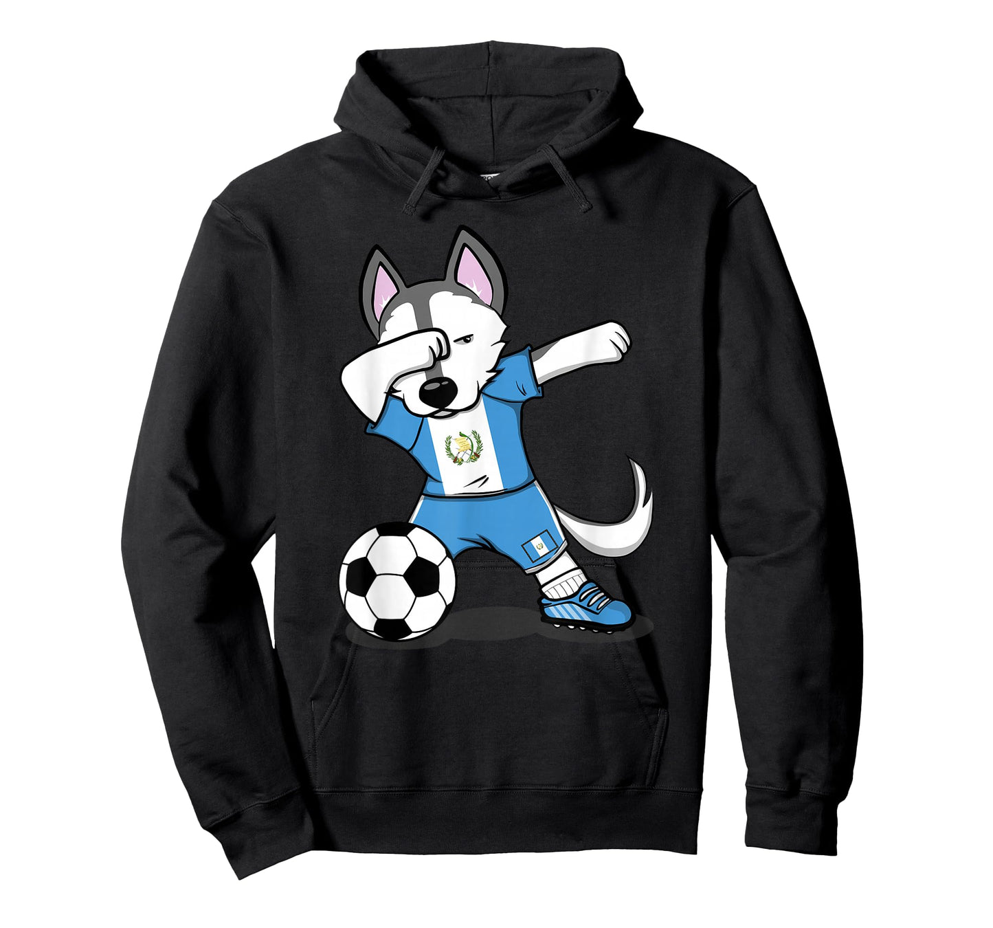 Dabbing Husky Guatemala Soccer Fans Jersey Guatemalan Flag T-Shirt