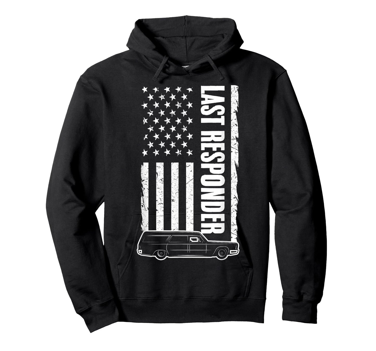 Last Responder Hearse USA Flag Mortician Funeral Director T-Shirt