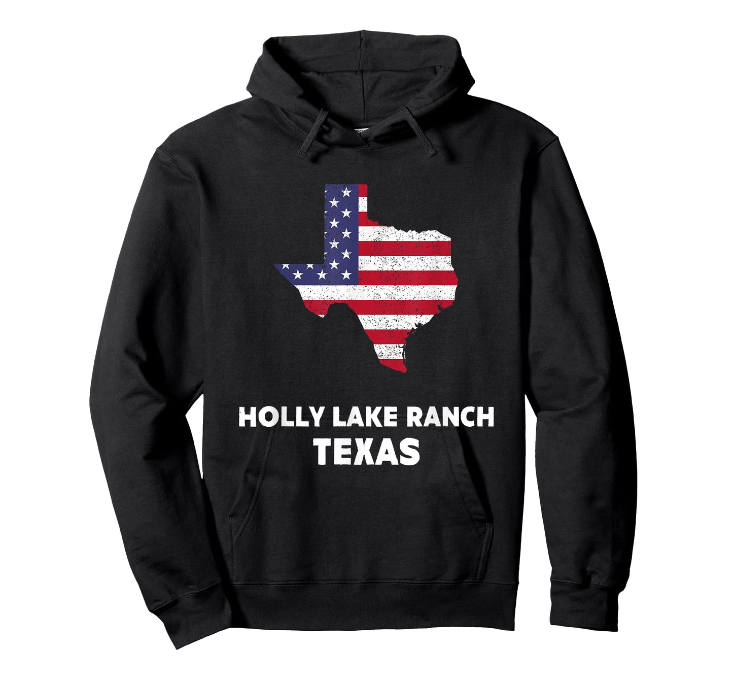 Distressed Patriotic USA Flag Holly Lake Ranch, Texas T-Shirt for Women Men