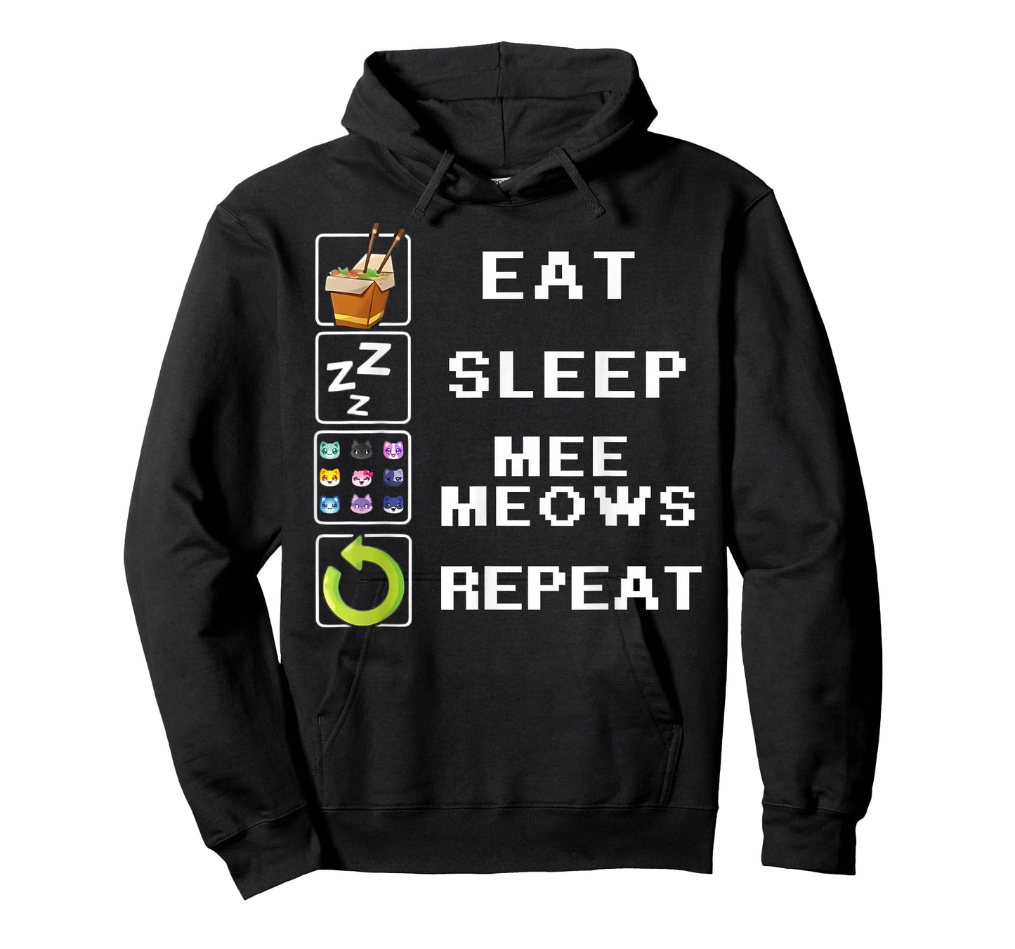 Eat Sleep Meemeow Repeat Meemeow Cats Plush T-Shirt