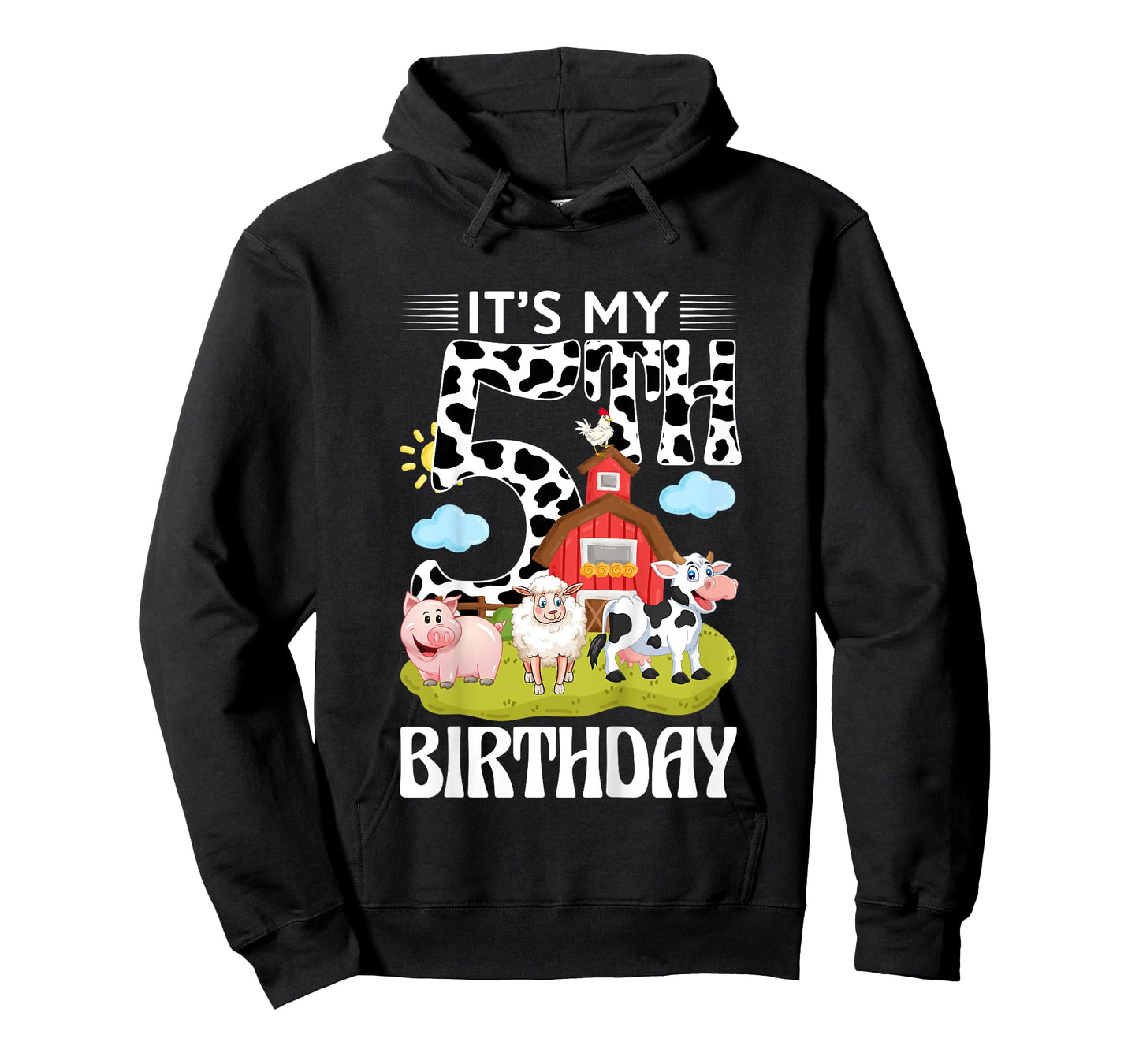 Cute It's My 5th Birthday 5 Years Old Farm Theme 5th B-day T-Shirt