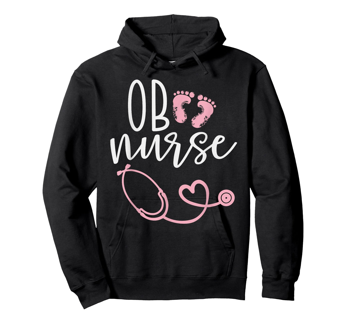 Cute OB Nurse Baby Feet Heart Design T-Shirt