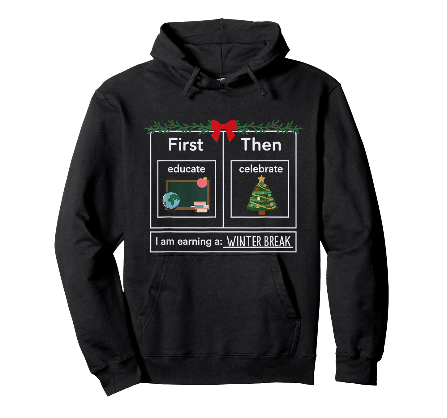 First Educate Then Celebrate Christmas Winter Break Teacher T-Shirt