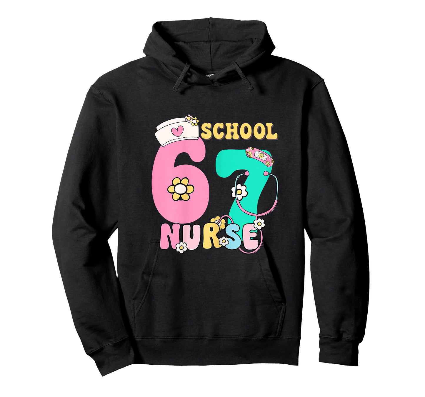 67 Meme Funny School Nurse Pastel Retro Design T-Shirt