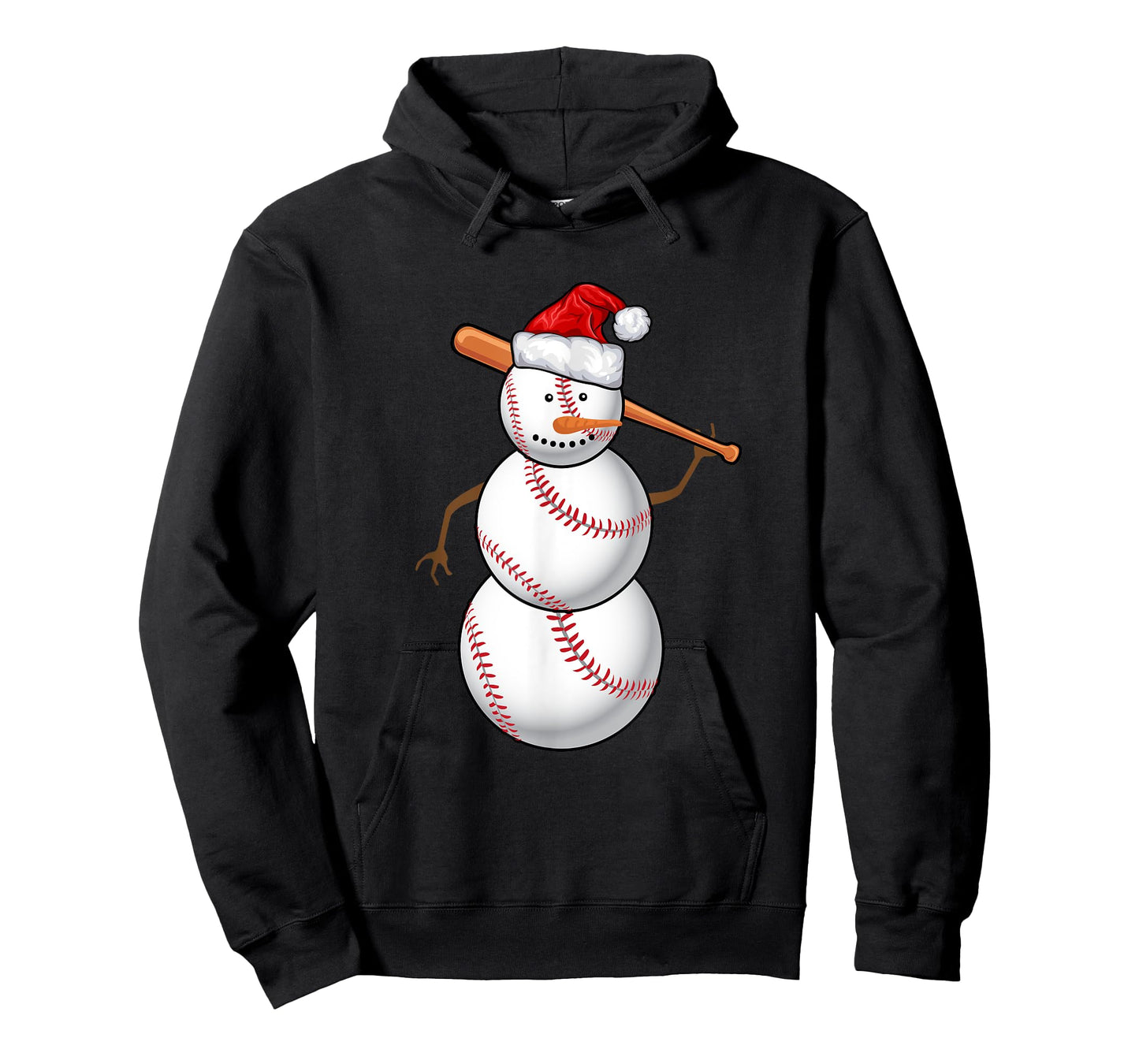 Baseball Fan Snowman Funny Christmas Gift T-Shirt