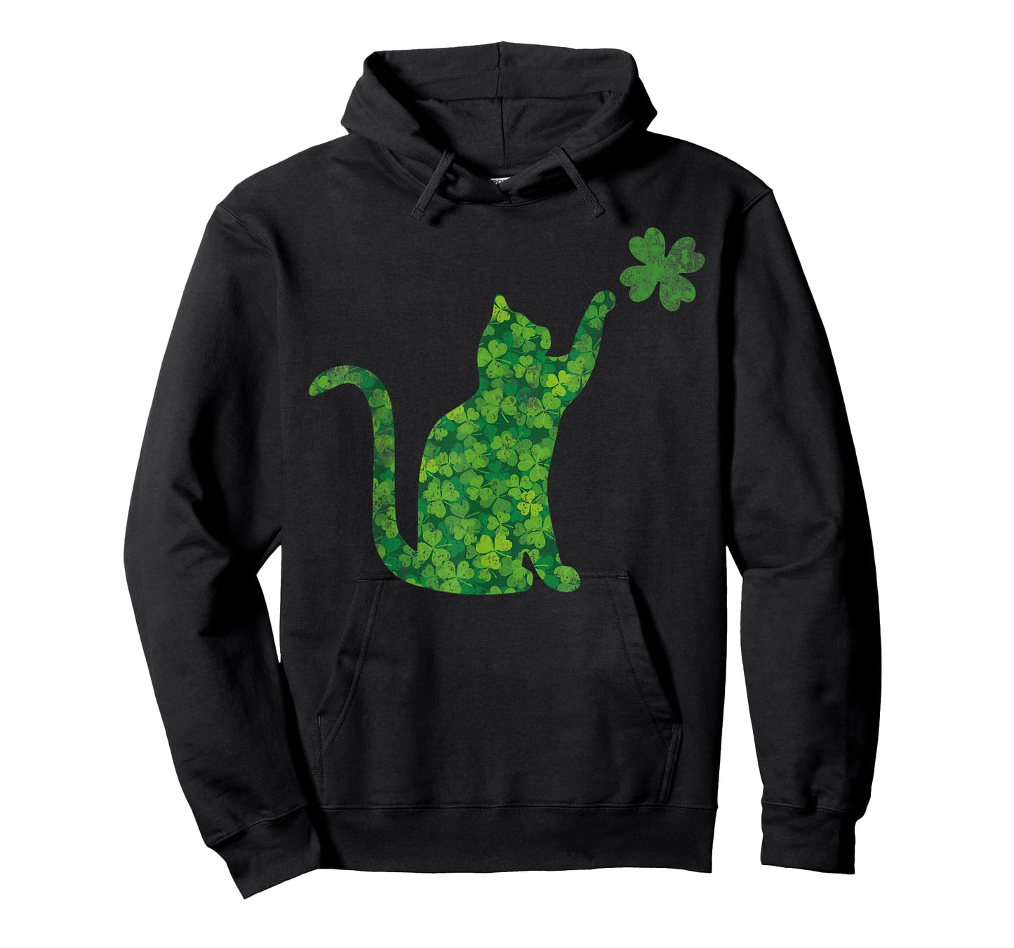 Lucky Cat Shamrock Clover St Patrick's Clover Luck Playful Men Women Kids T-Shirt