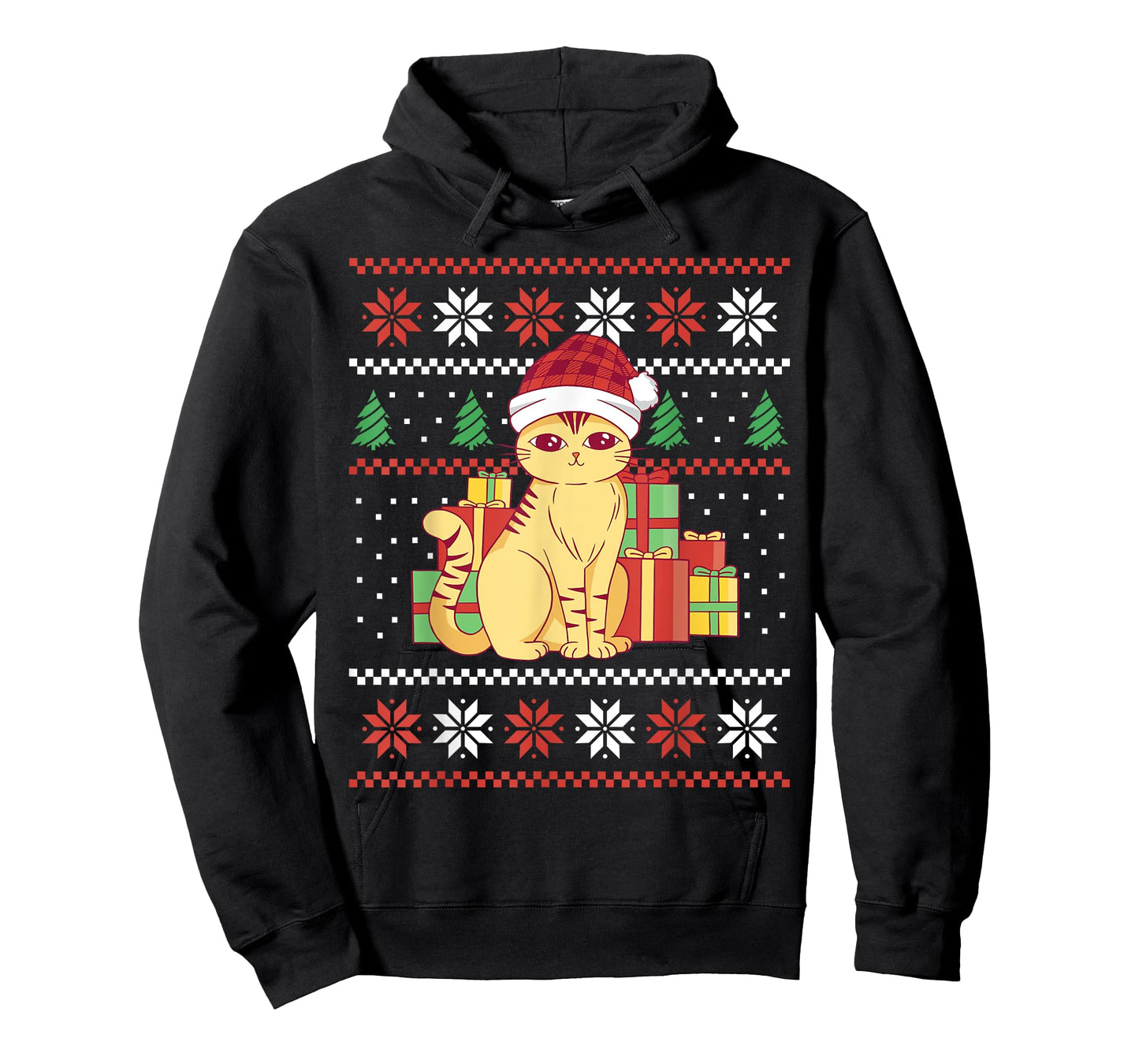 Funny Ugly Christmas Sweater Cat Design Xmas Men Women Kids T-Shirt
