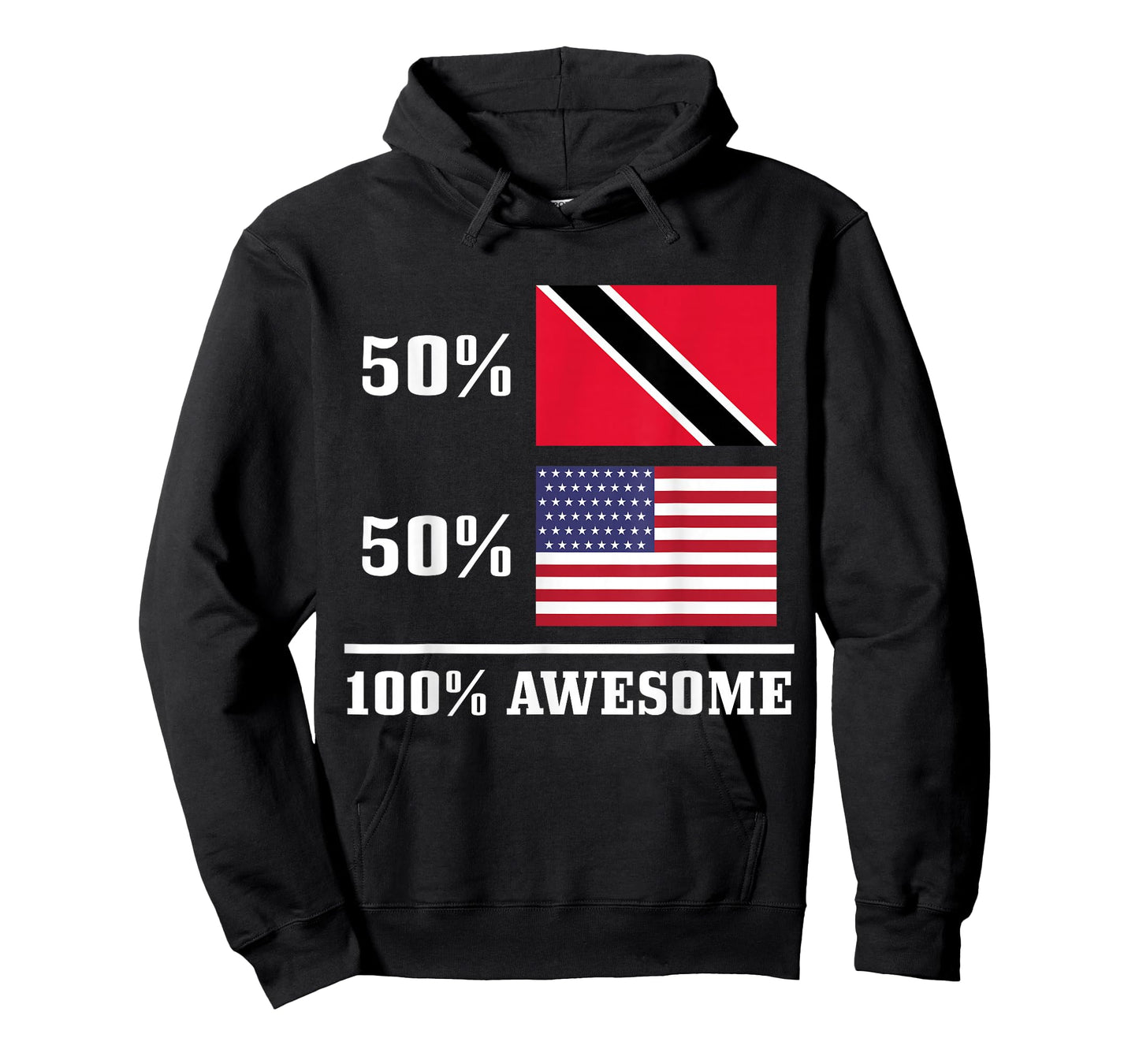 50% Trinidad & Tobago 50% USA American Flag Pride T-Shirt
