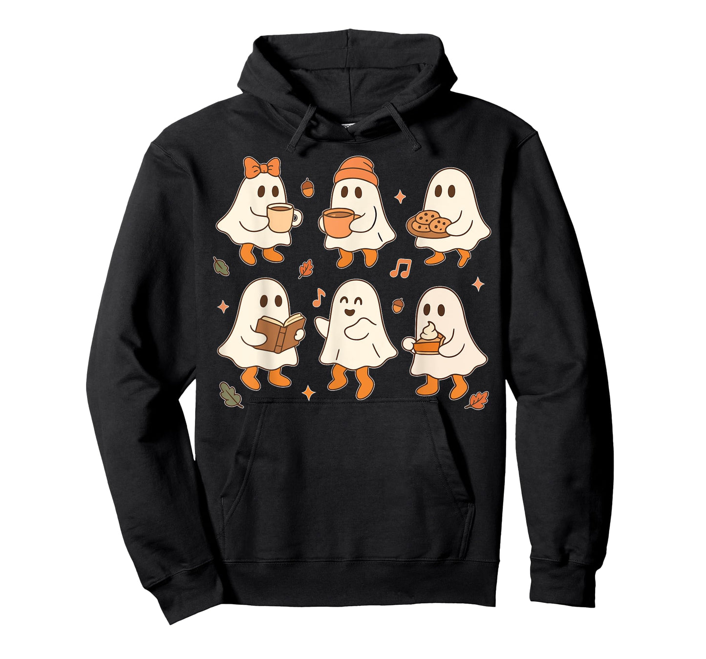 Cute Ghost Halloween Shirts For Women Vintage Fall Coffee T-Shirt