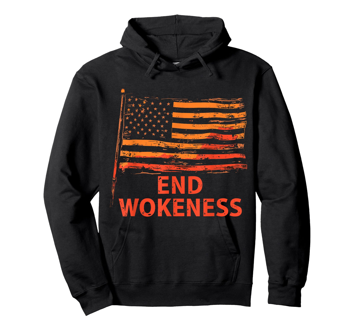 American Flag End Wokeness Bold Statement T-Shirt