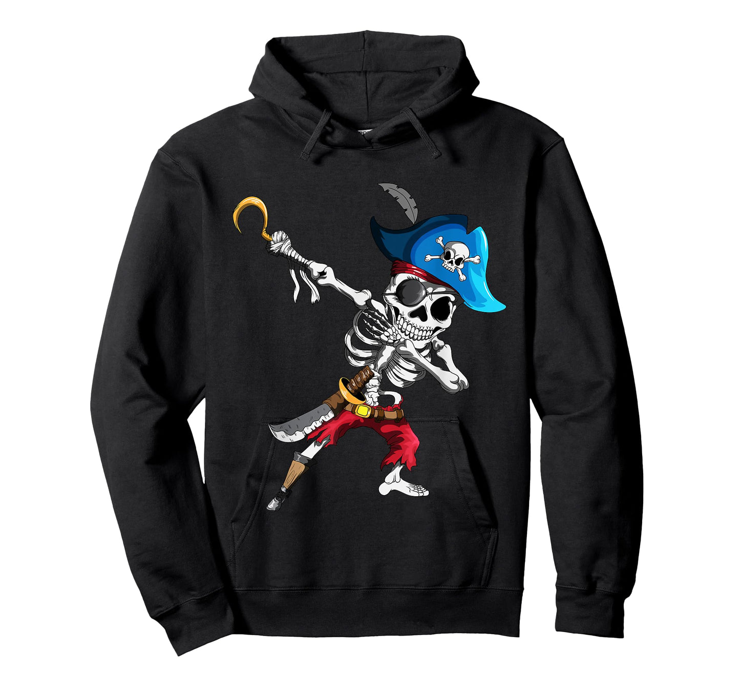 Dabbing Pirates Skeleton Eye Flap Pirate Ship Halloween T-Shirt