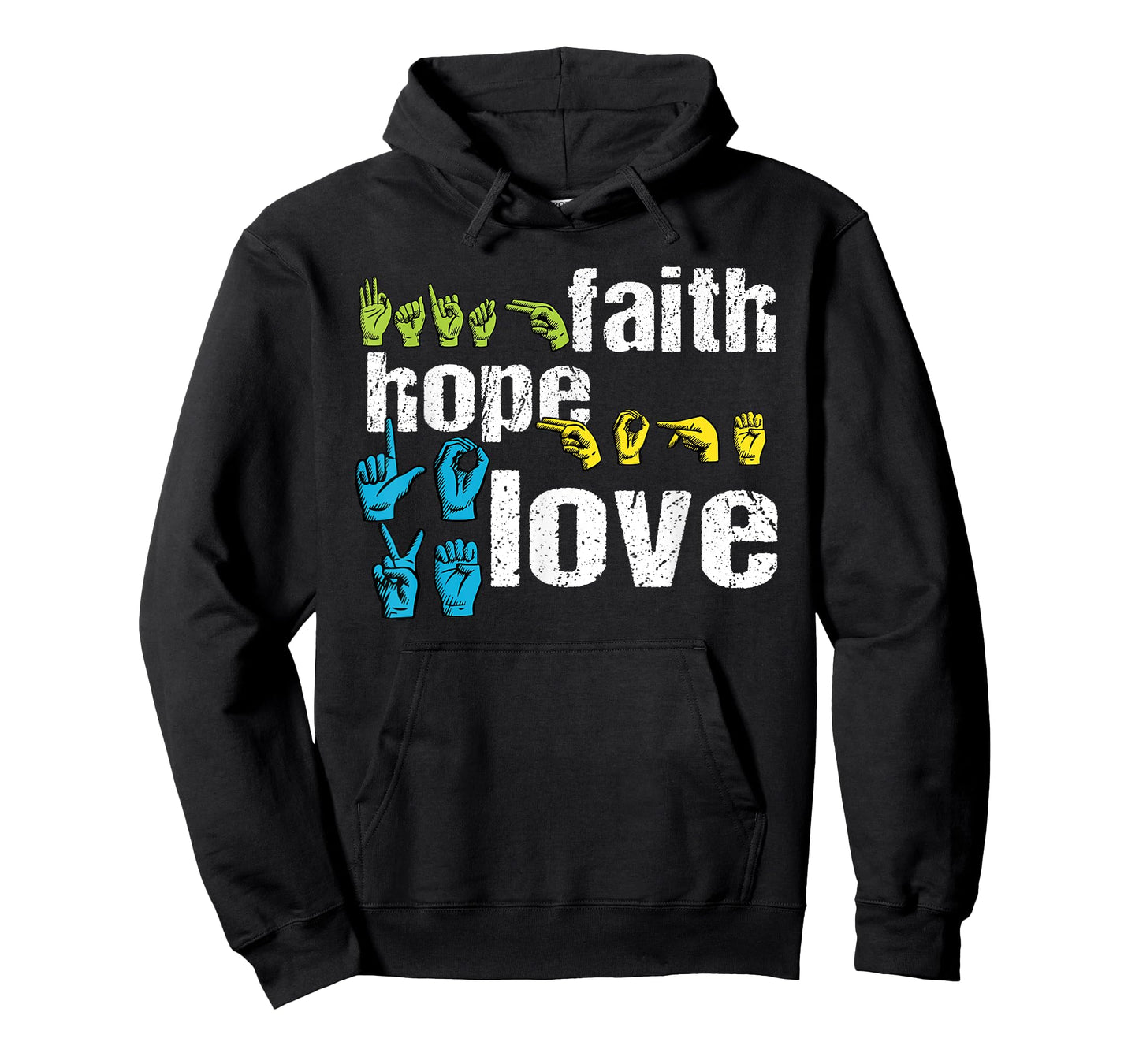 ASL Shirt: Faith Hope Love Colorful American Sign Language T-Shirt