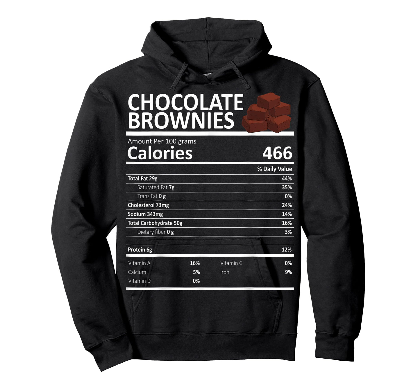Chocolate Brownies Nutritional Facts Thanksgiving X-Mas T-Shirt