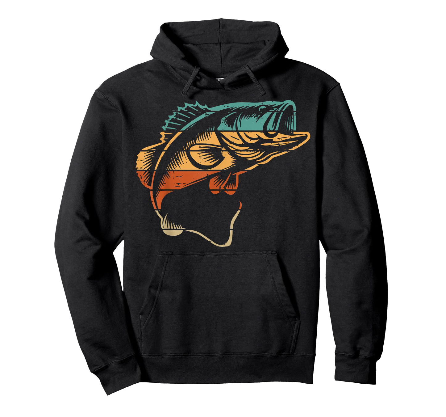 Fishing Bass Fish Retro Colors Fisherman Art Men Women Kids T-Shirt