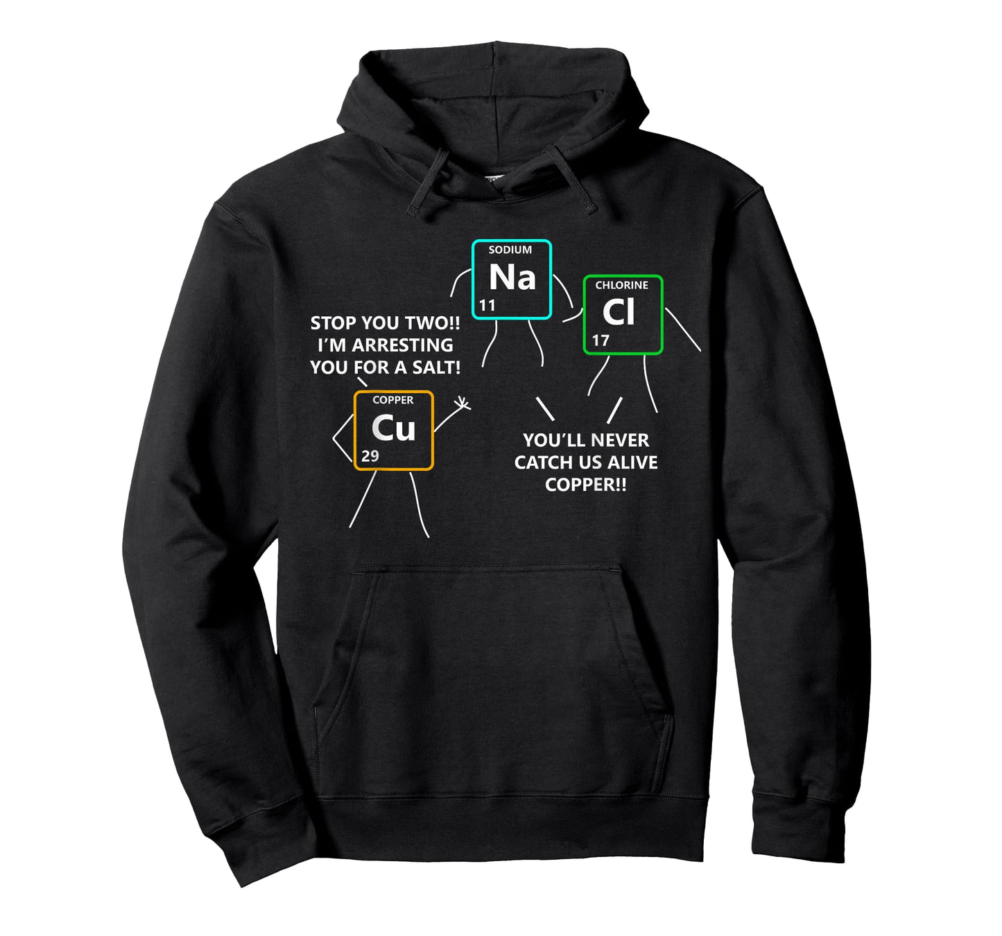 Salt and Copper Periodic Table Police Pun Chemistry T Shirt T-Shirt